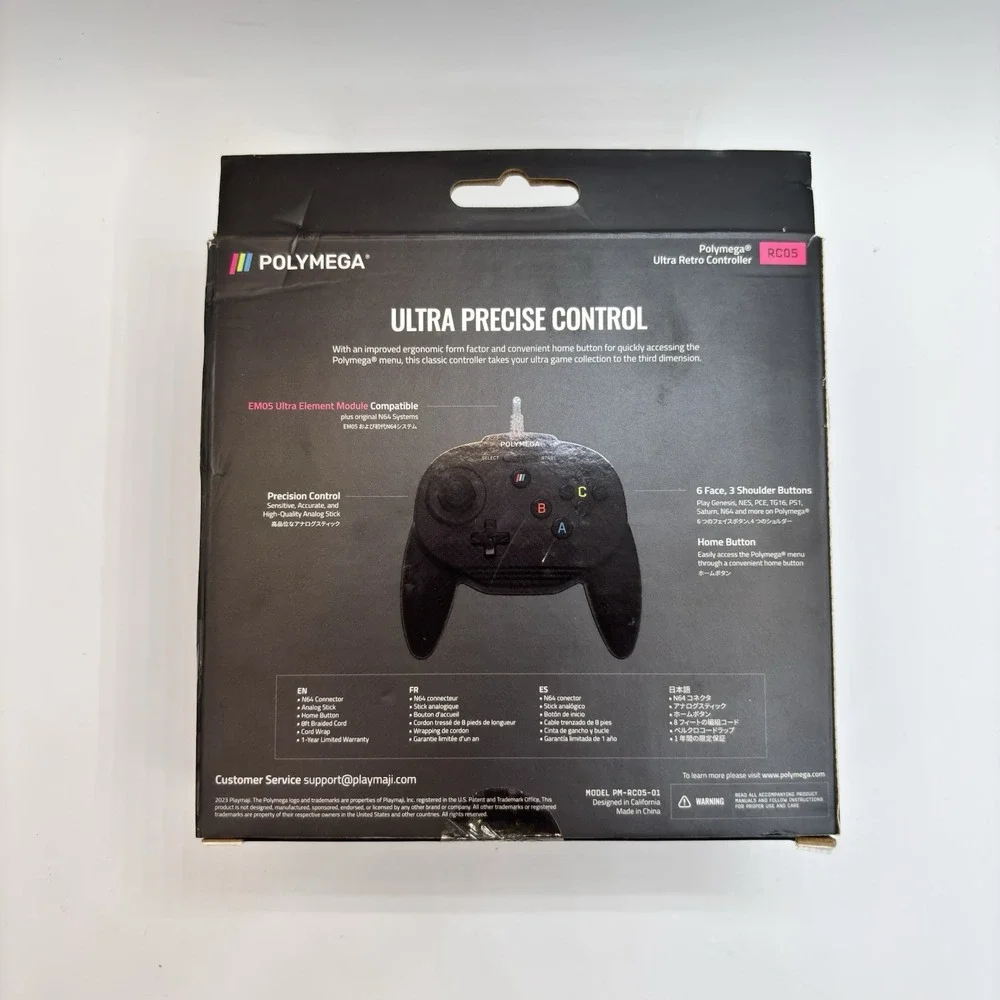 [New] Polymega® Ultra Retro Controller (RC05) - Wired‎ Connection For N64 Style